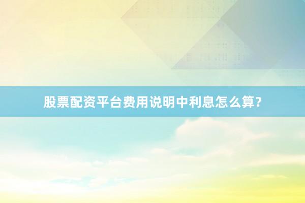 股票配资平台费用说明中利息怎么算？