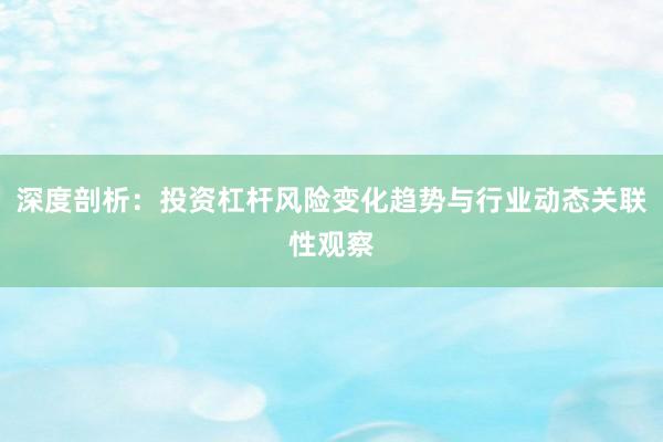 深度剖析：投资杠杆风险变化趋势与行业动态关联性观察